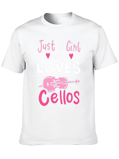 Just a Girl Who Loves Cellos Black T-Shirt