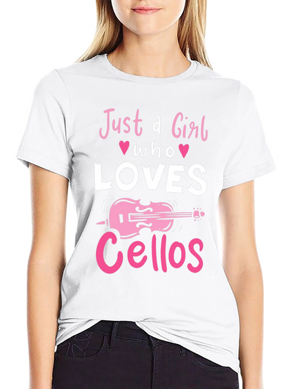 Just a Girl Who Loves Cellos Black T-Shirt