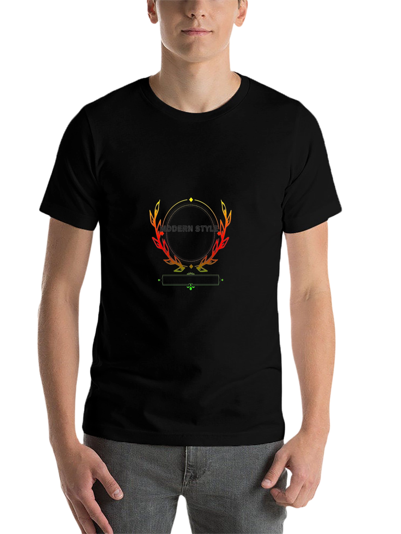 Modern Style Black T-Shirt