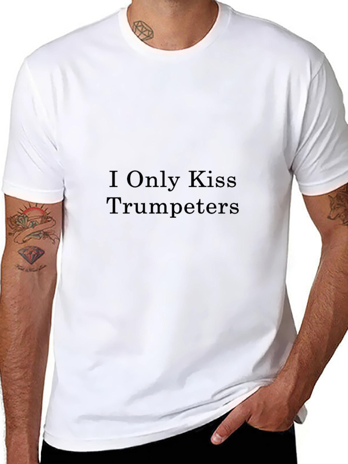 I Only Kiss Trumpeters Black T-Shirt