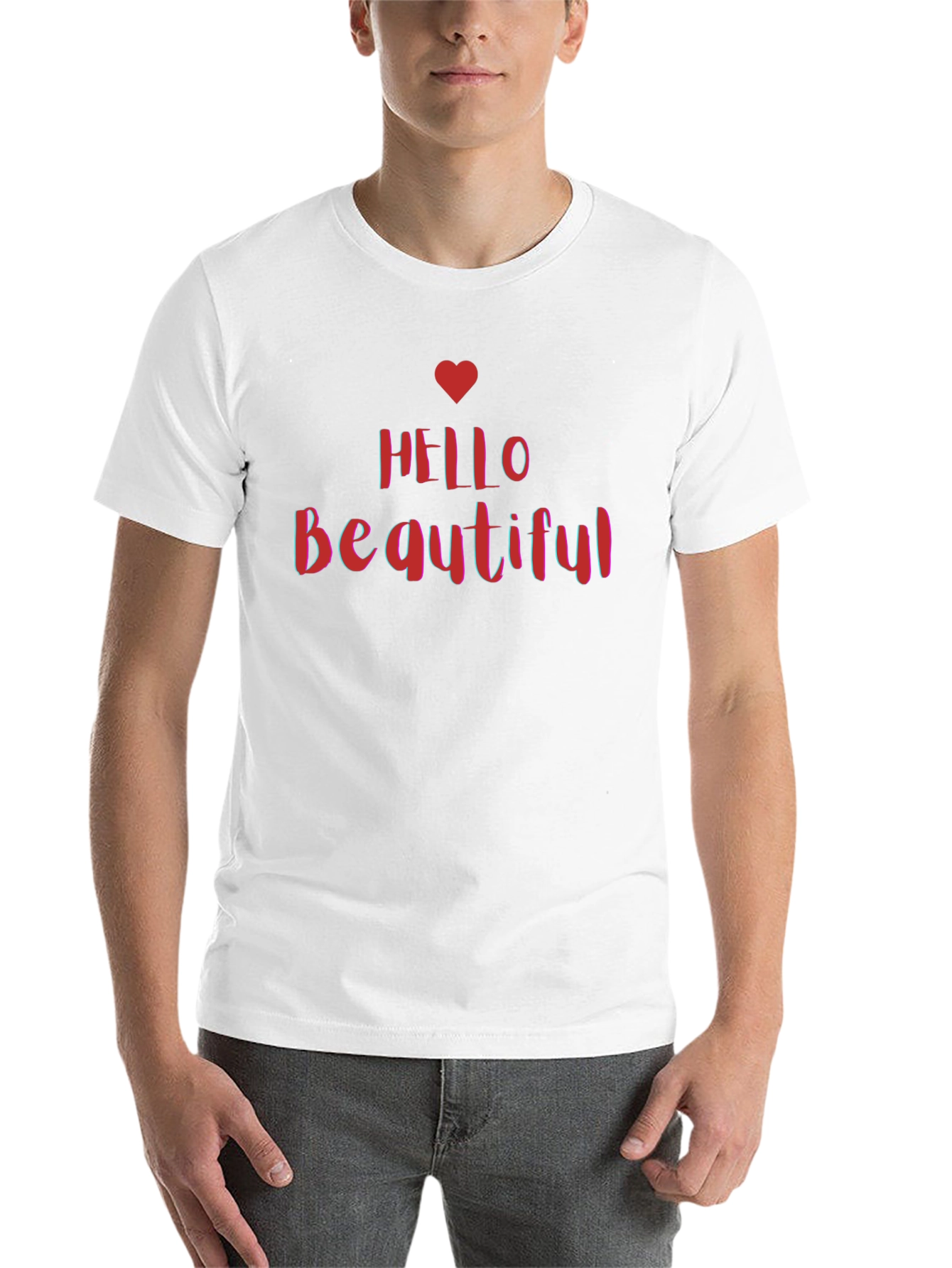 Hello Beautiful Graphic Tee - Stylish Black T-Shirt