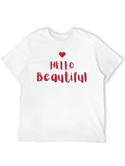Hello Beautiful Graphic Tee - Stylish Black T-Shirt