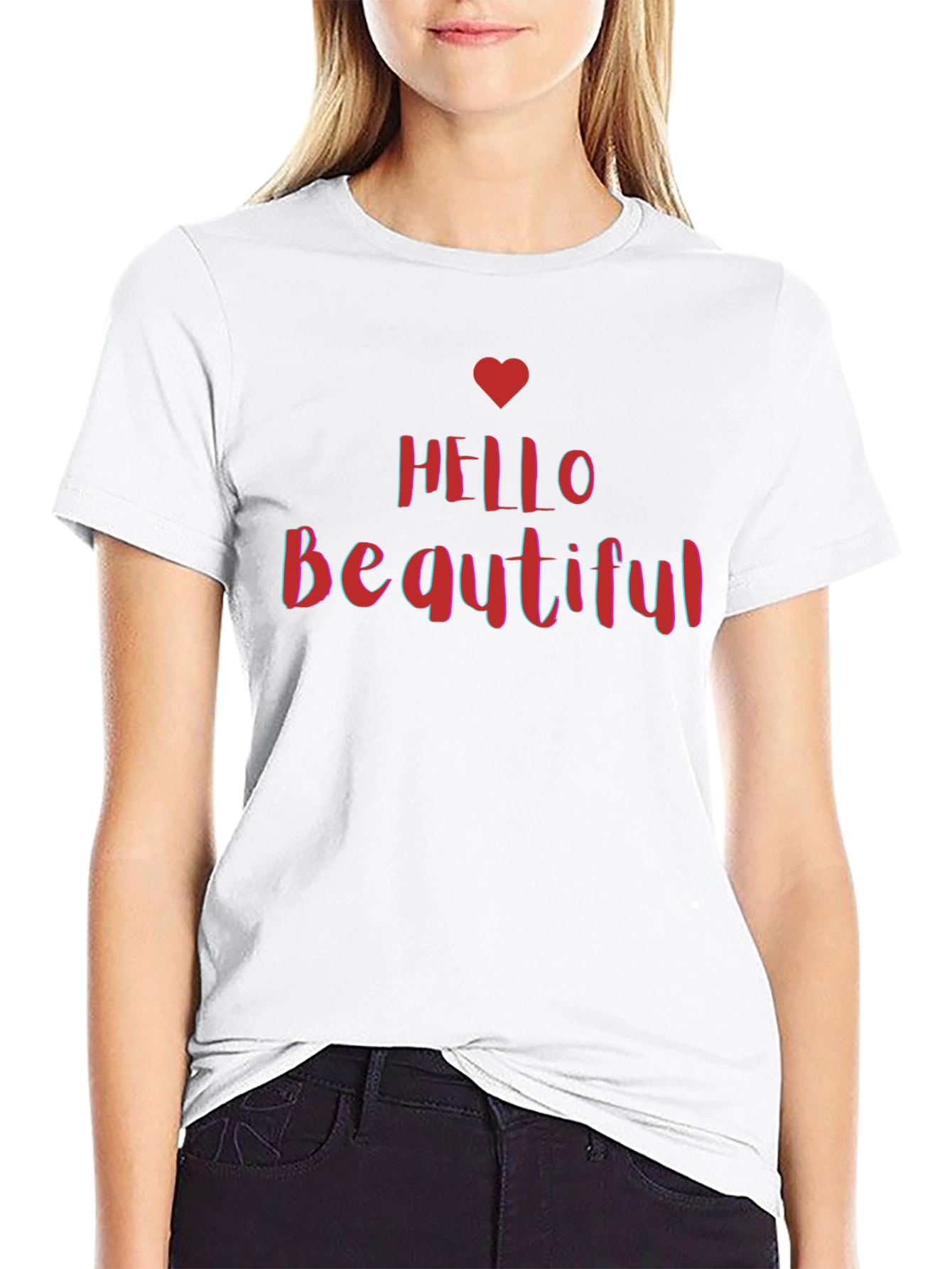 Hello Beautiful Graphic Tee - Stylish Black T-Shirt