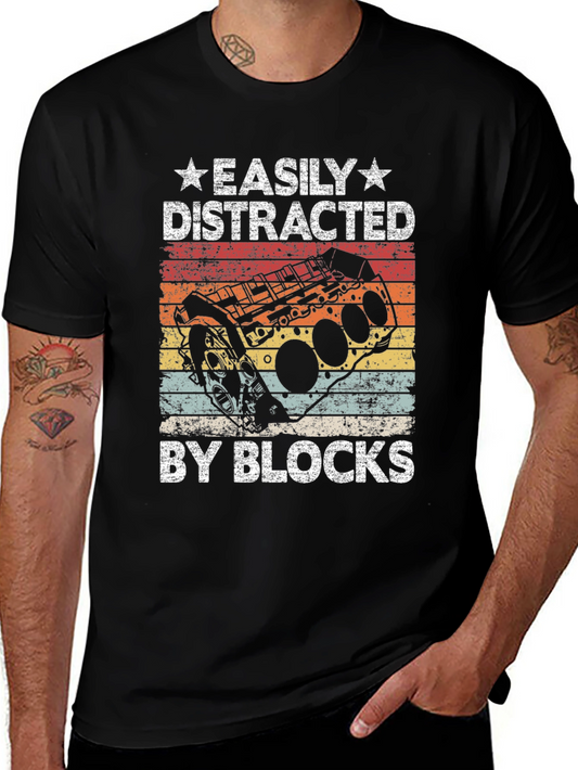 Easily Distracted By Blocks T-Shirt - Mechanic