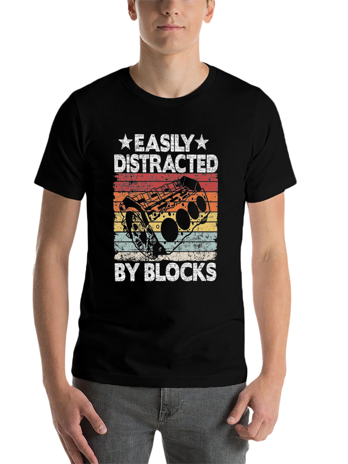 Easily Distracted By Blocks T-Shirt - Mechanic