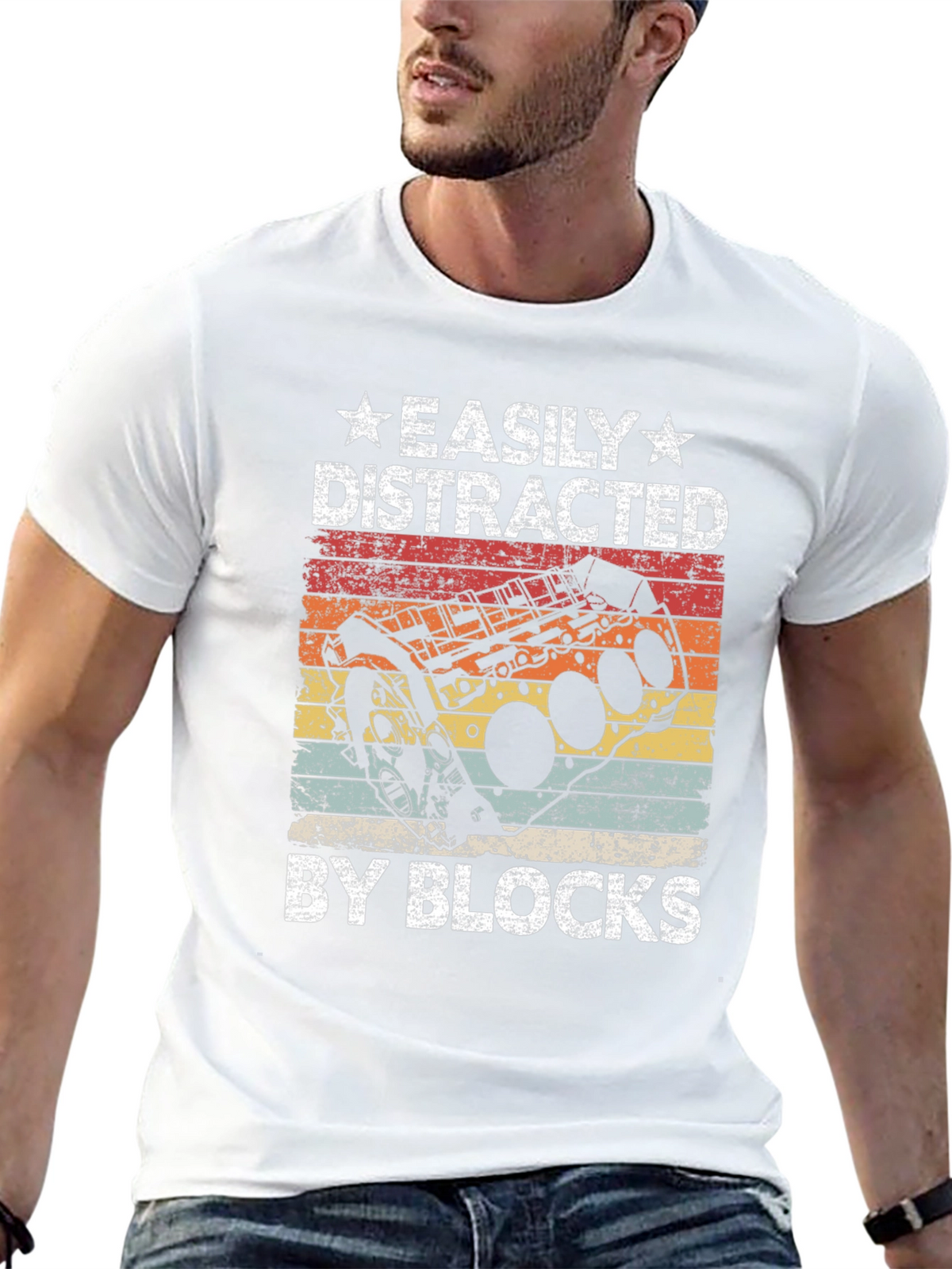 Easily Distracted By Blocks T-Shirt - Mechanic
