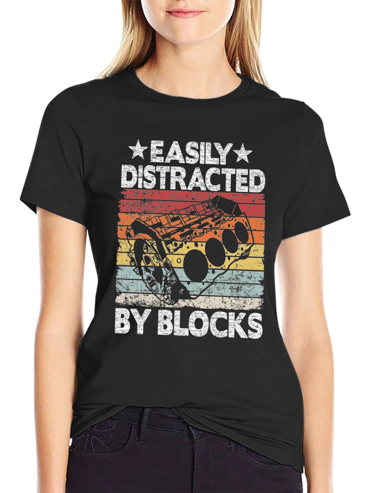 Easily Distracted By Blocks T-Shirt - Mechanic