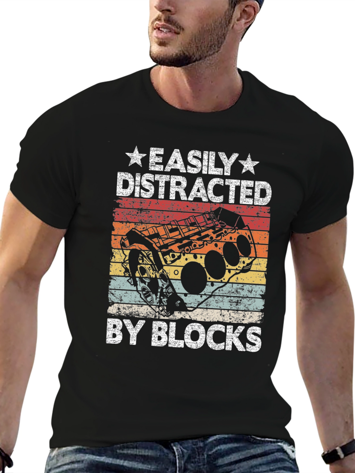 Easily Distracted By Blocks T-Shirt - Mechanic
