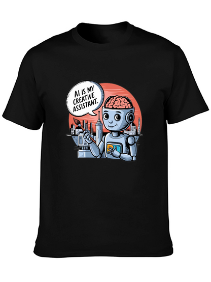 AI Creative Assistant T-Shirt - Modern Robot Artist Tee