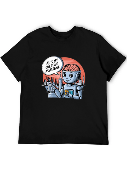 AI Creative Assistant T-Shirt - Modern Robot Artist Tee