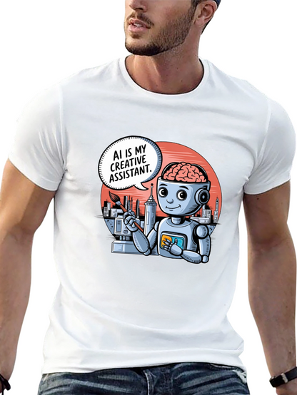 AI Creative Assistant T-Shirt - Modern Robot Artist Tee
