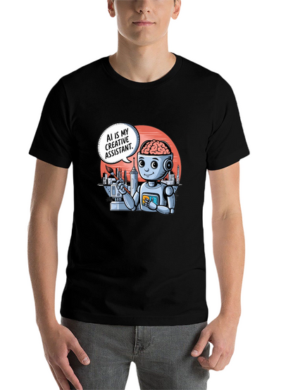 AI Creative Assistant T-Shirt - Modern Robot Artist Tee