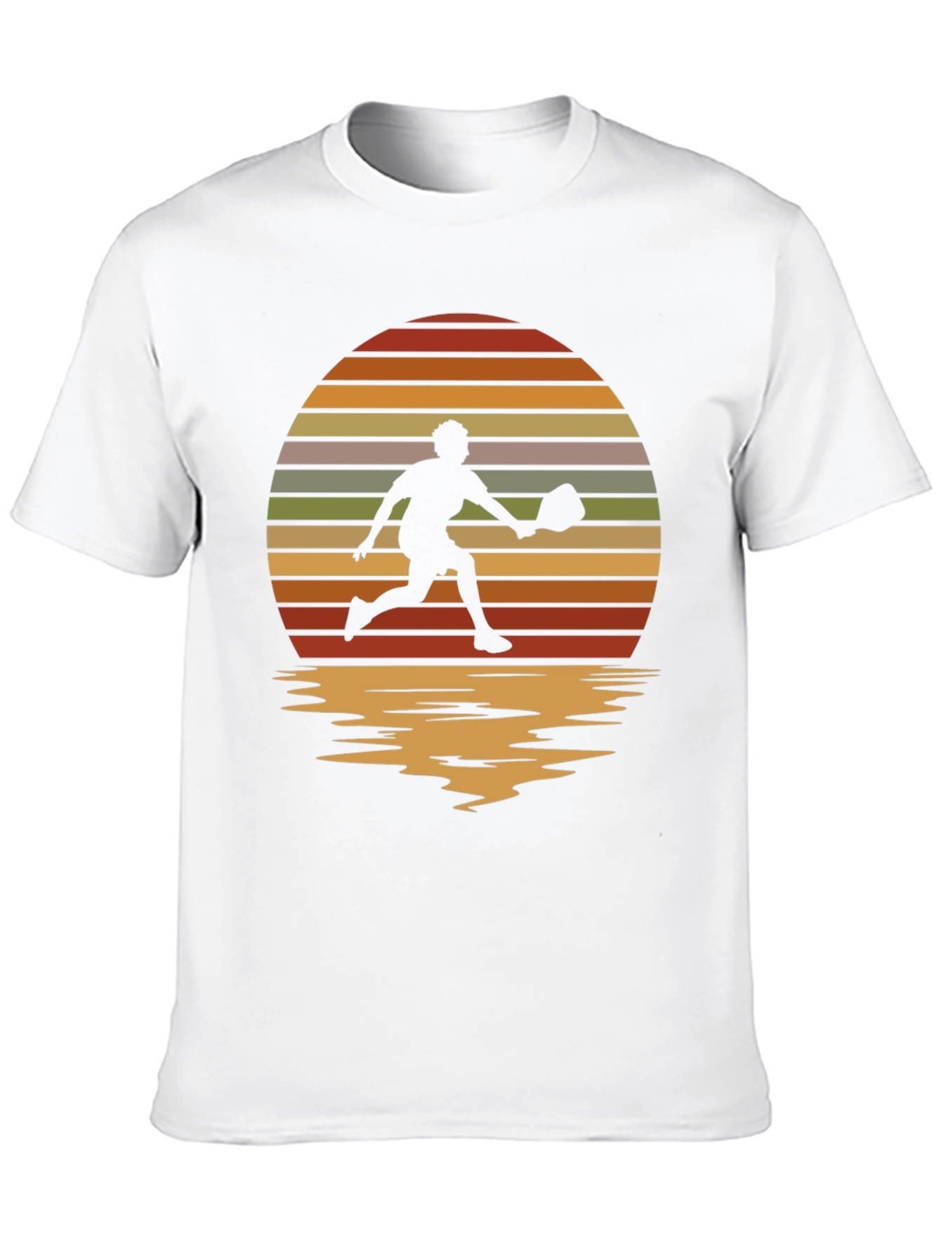 Retro Sunset Pickleball Player Graphic T-Shirt
