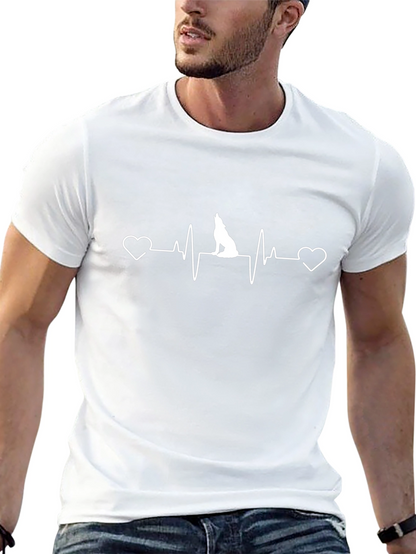 Wolf Heartbeat T-Shirt - Black