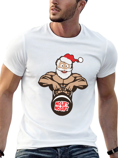 No Lift No Gift Santa Black T-Shirt