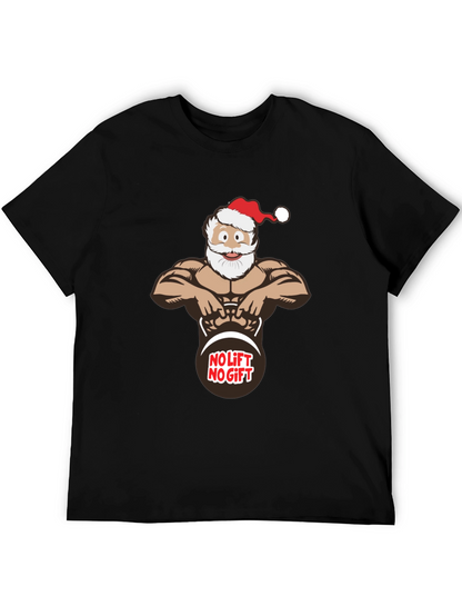 No Lift No Gift Santa Black T-Shirt