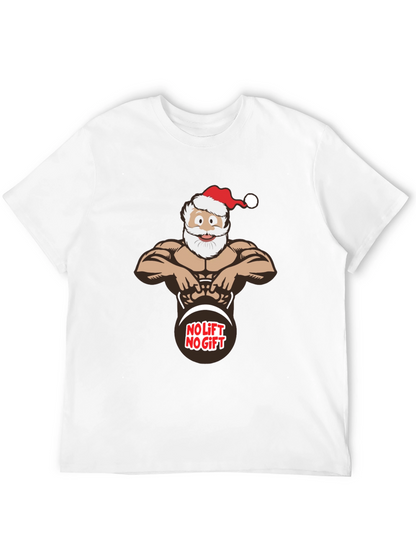 No Lift No Gift Santa Black T-Shirt