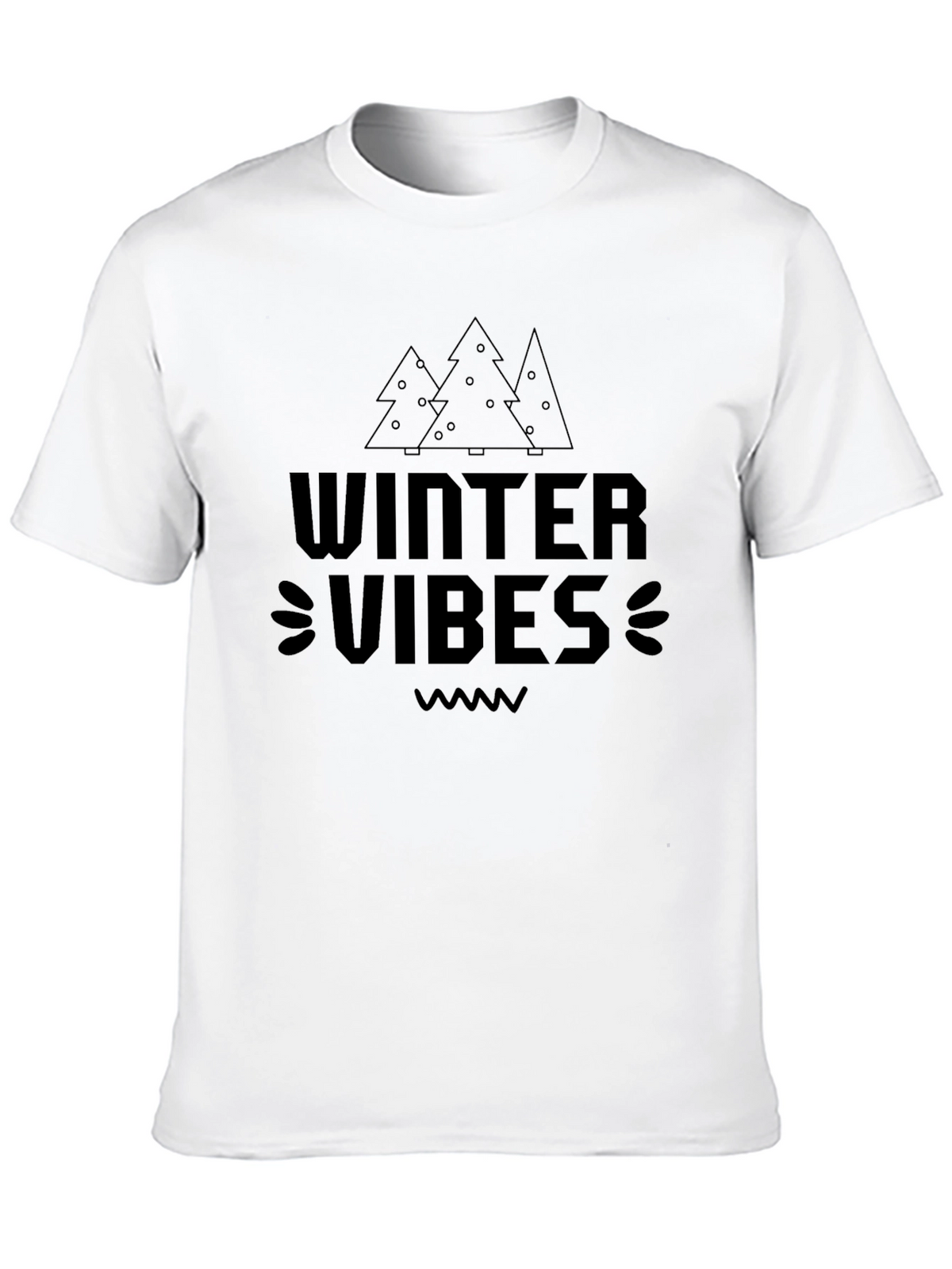 Winter Vibes Black T-Shirt