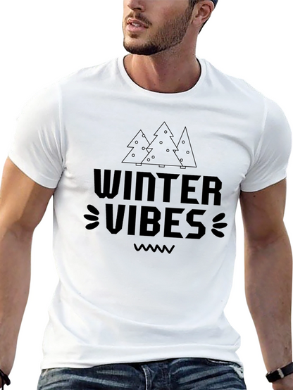 Winter Vibes Black T-Shirt