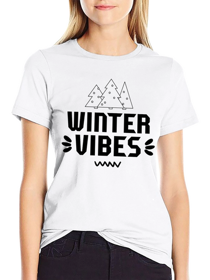 Winter Vibes Black T-Shirt