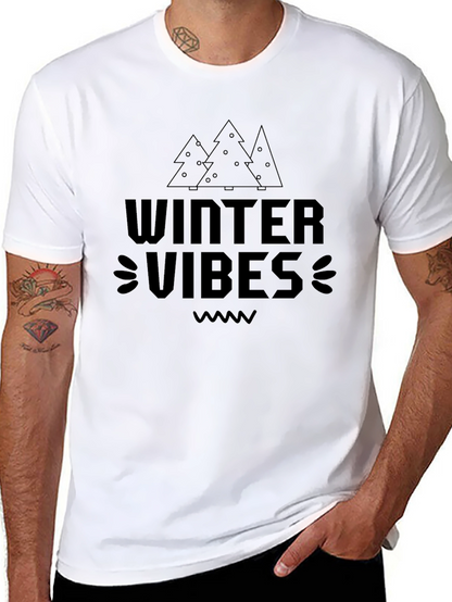 Winter Vibes Black T-Shirt