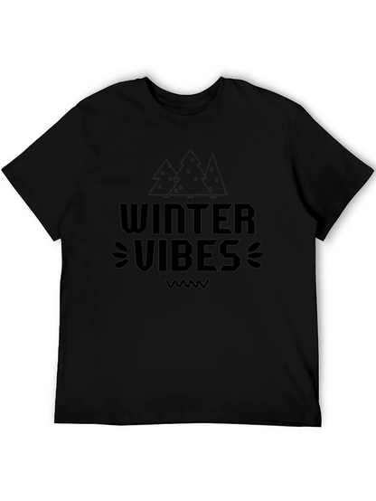 Winter Vibes Black T-Shirt