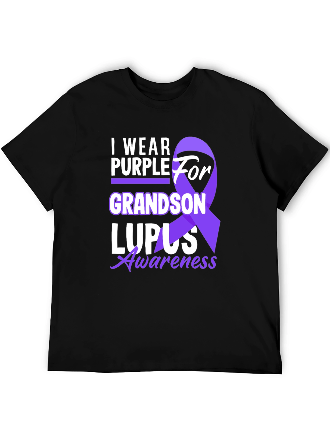 Purple Lupus Awareness Grandson T-Shirt