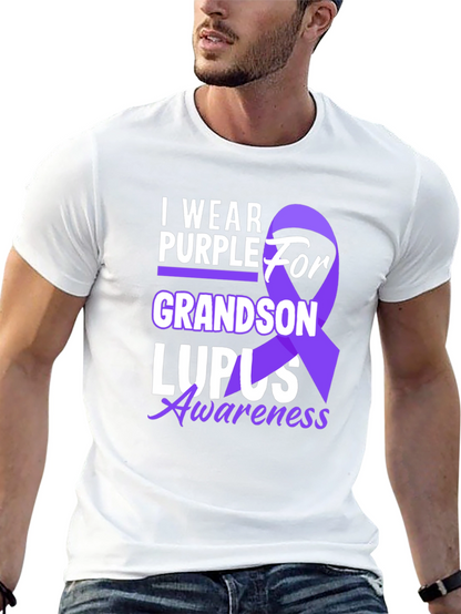 Purple Lupus Awareness Grandson T-Shirt