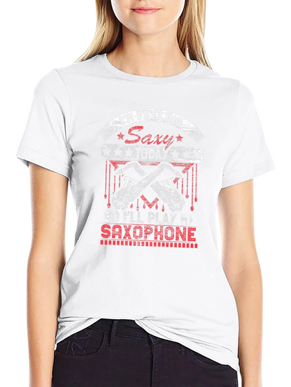 Saxy Saxophone Player Black T-Shirt