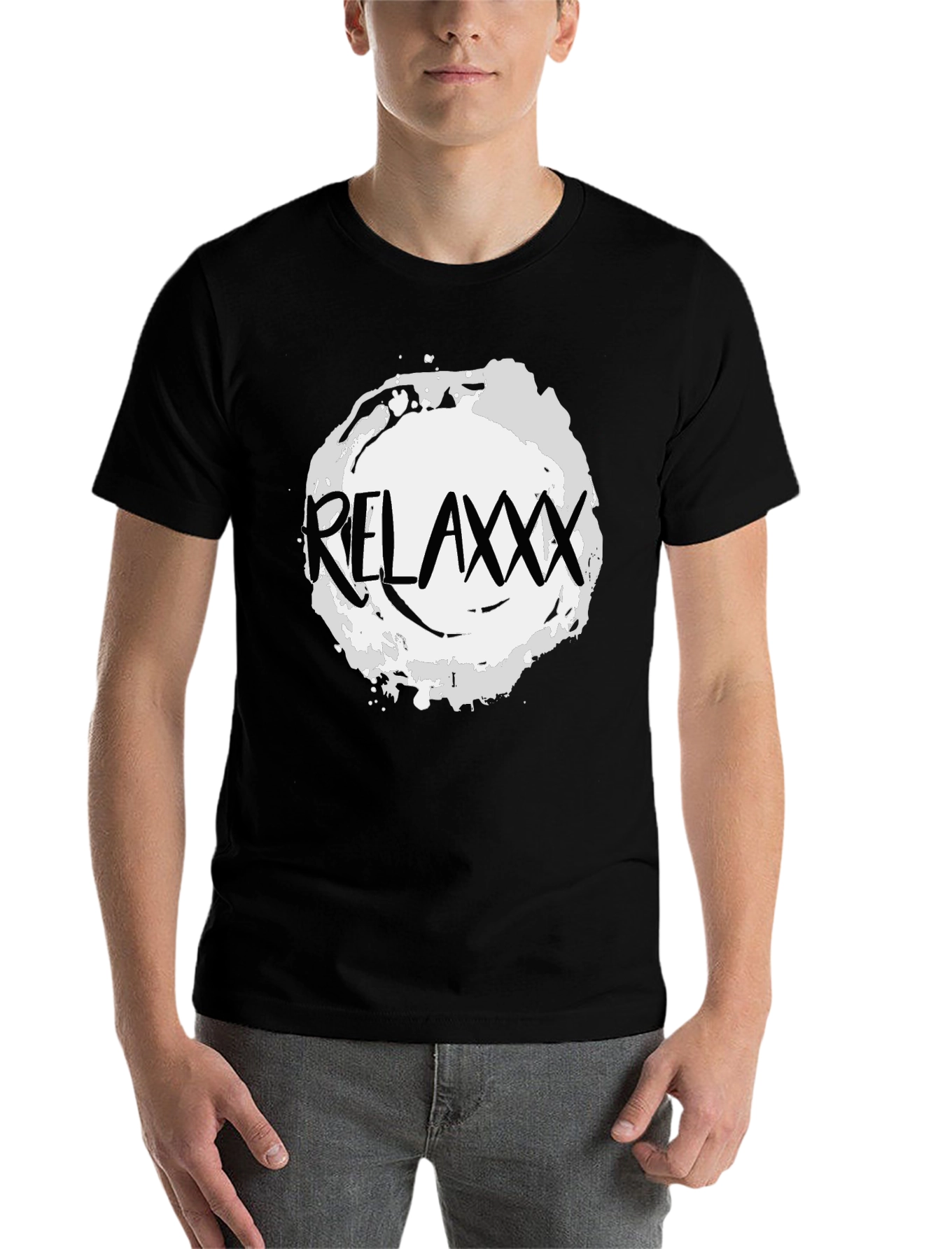 Relaxxx Black T-Shirt - Casual Graphic Tee