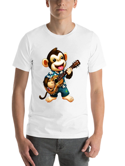 Monkey Playing Ukulele Graphic T-Shirt