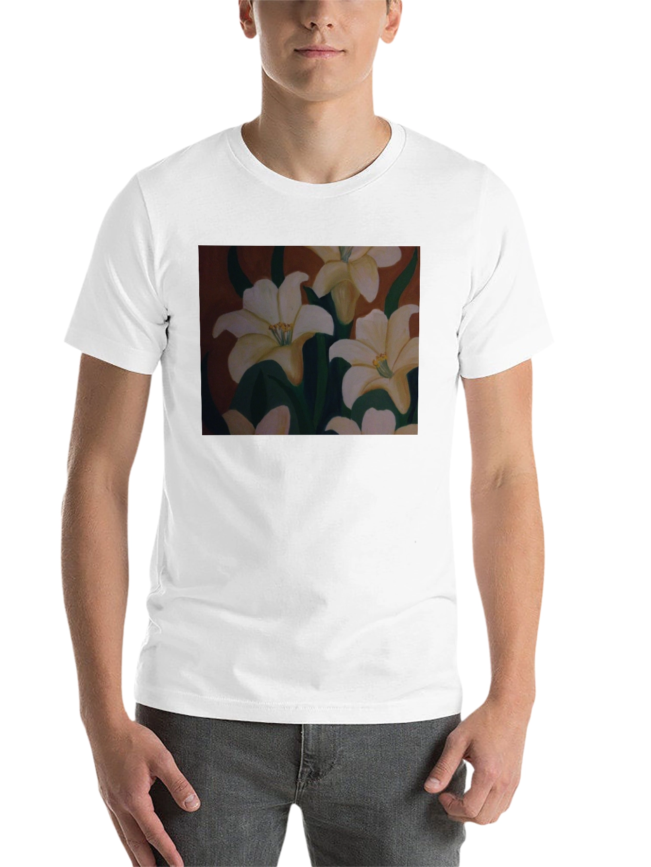 Floral T-Shirt: Artistic Lily Design