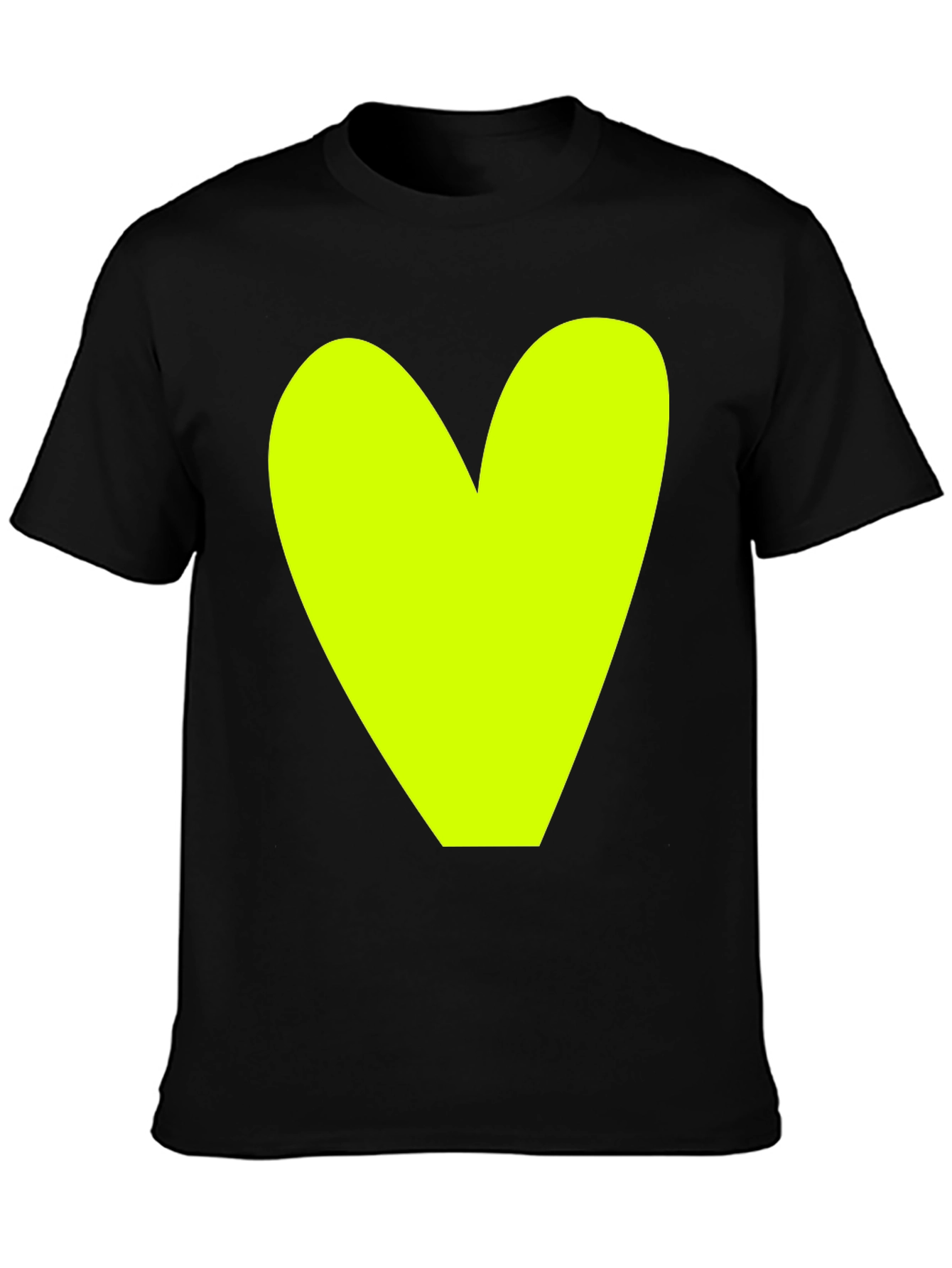 Bold Heart Graphic Tee - Black Cotton Casual Shirt