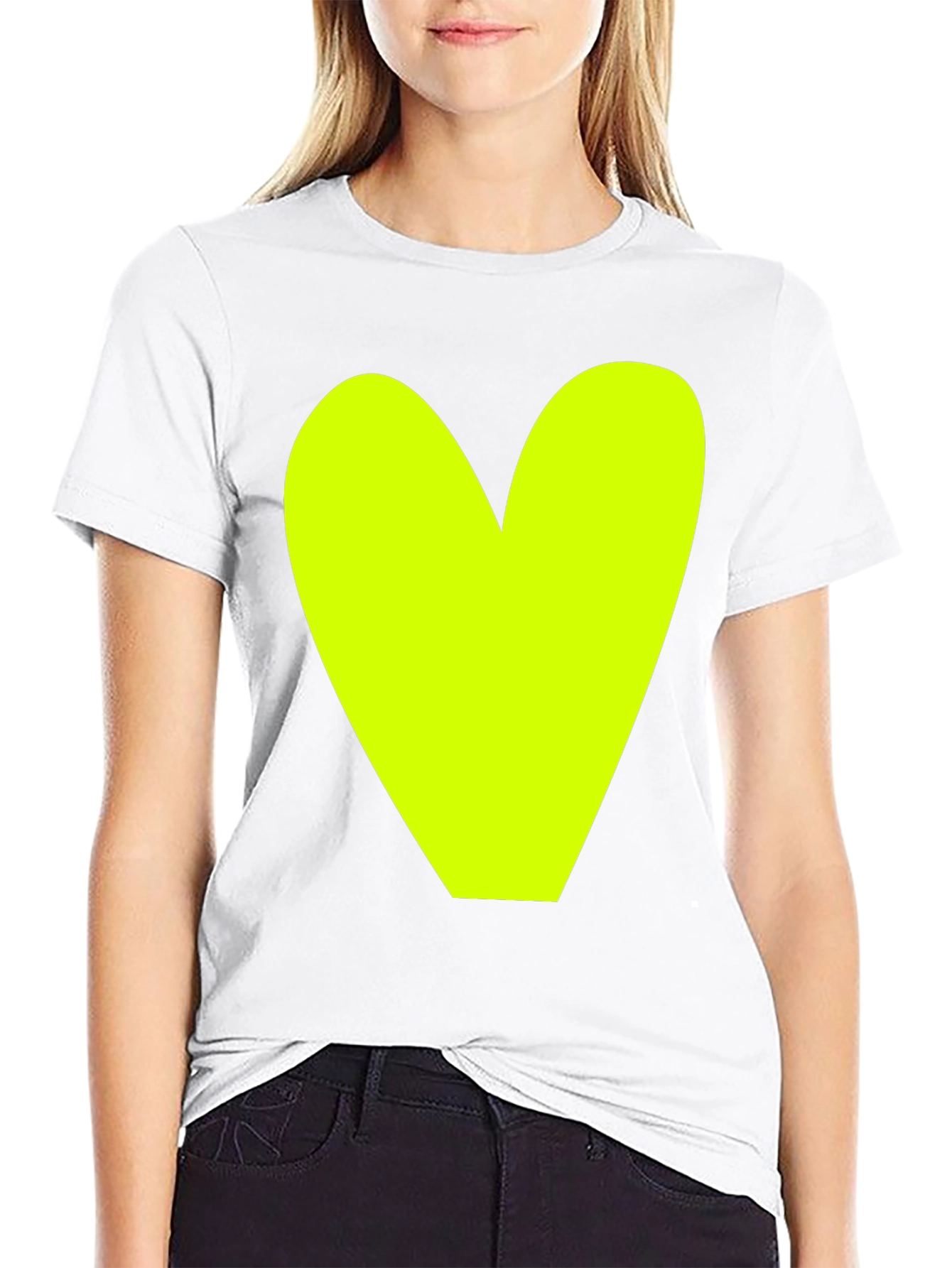 Bold Heart Graphic Tee - Black Cotton Casual Shirt