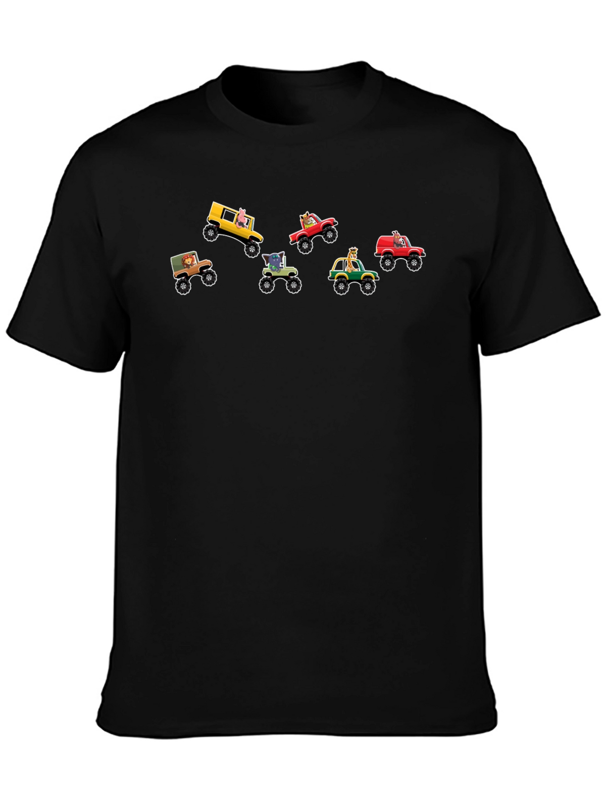 Cartoon Animal Monster Truck Graphic Tee