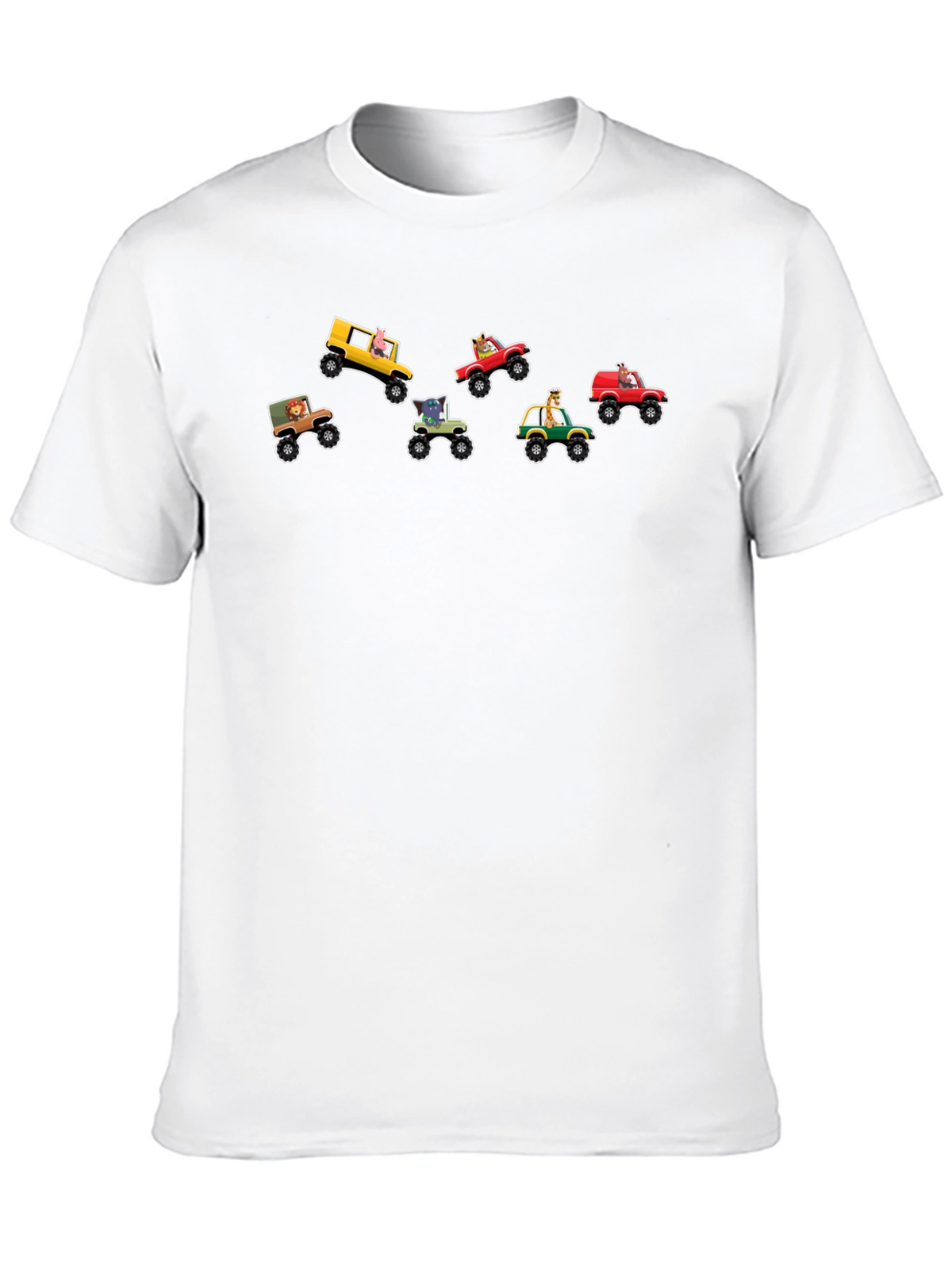 Cartoon Animal Monster Truck Graphic Tee
