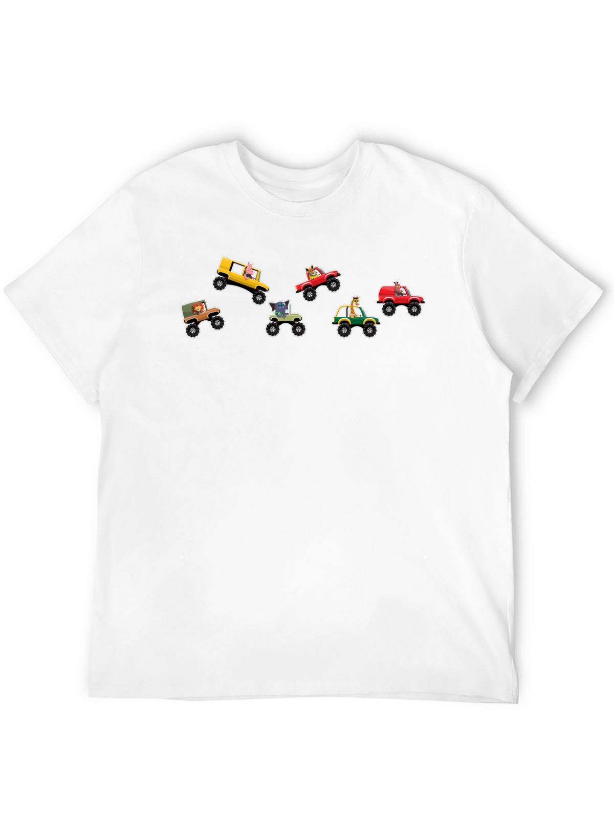 Cartoon Animal Monster Truck Graphic Tee