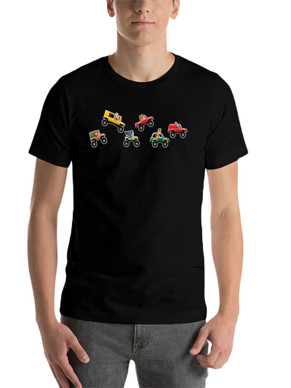 Cartoon Animal Monster Truck Graphic Tee