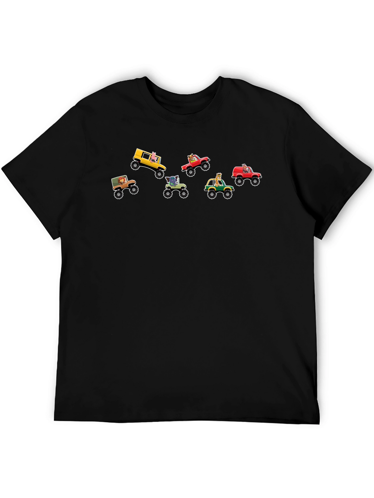 Cartoon Animal Monster Truck Graphic Tee