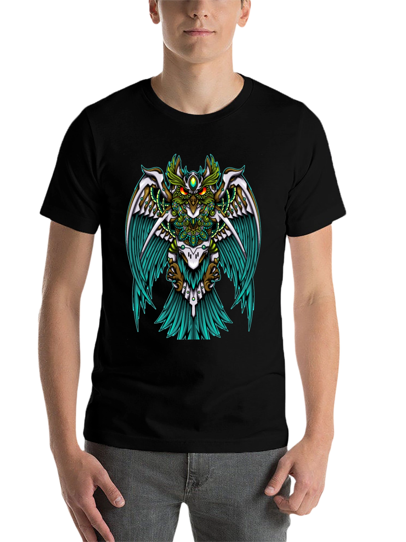 Mystic Owl Graphic Tee - Unisex Black T-Shirt