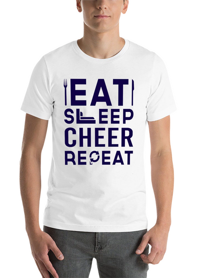 Eat Sleep Cheer Repeat Black Graphic Tee