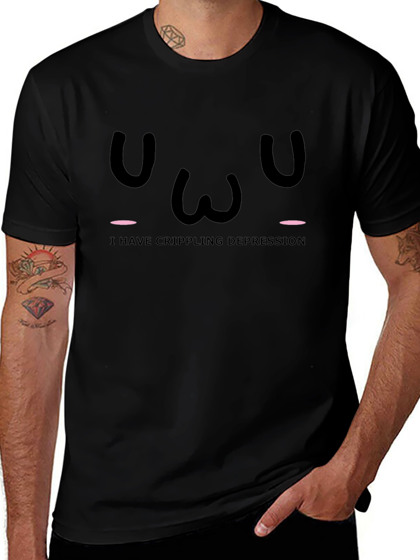 Crippling Depression T-Shirt - Black Graphic Tee