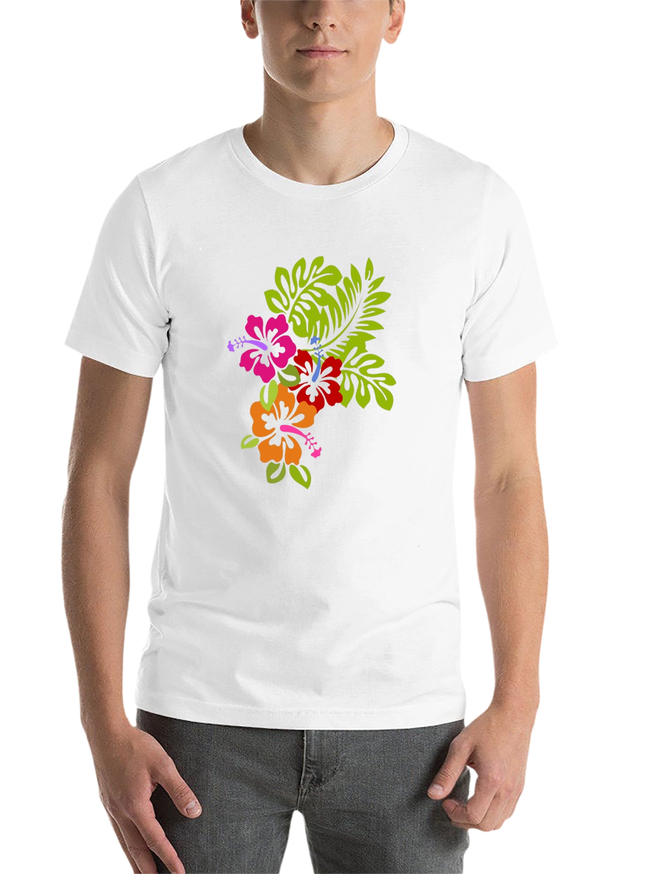 Tropical Floral Graphic Black T-Shirt