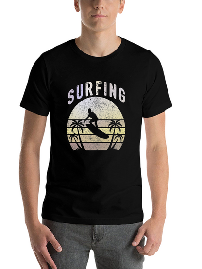 Surfing Graphic Tee - Retro Style