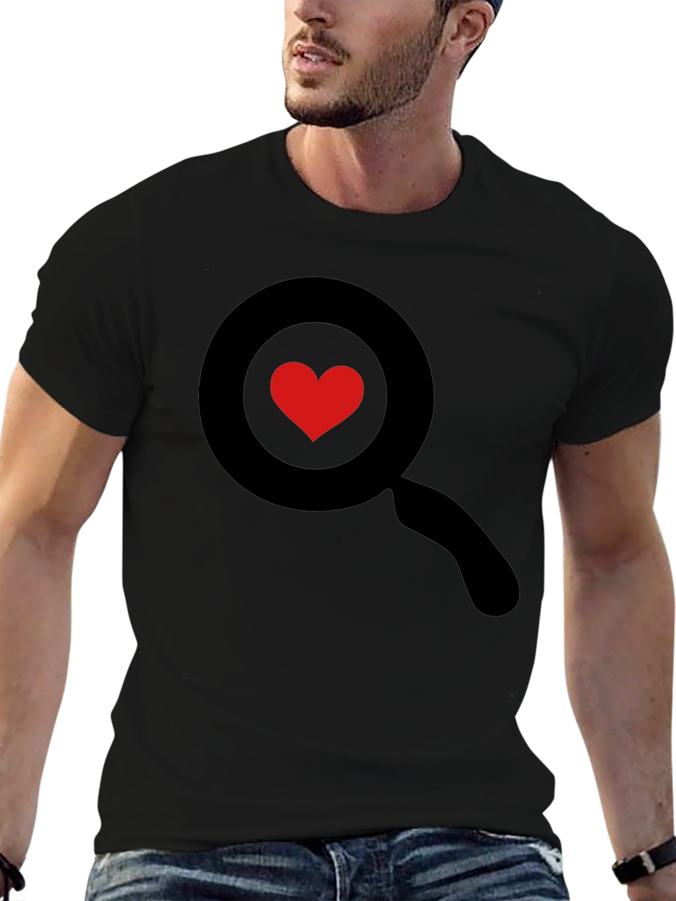 Heart Search Black T-Shirt