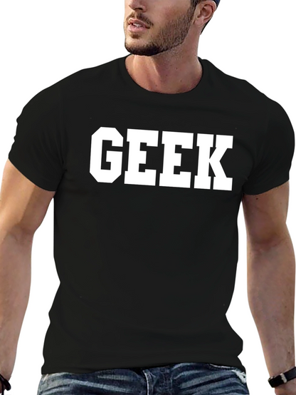 Geek Bold Print Black T-Shirt