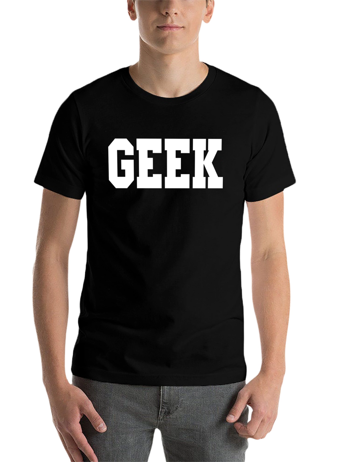 Geek Bold Print Black T-Shirt