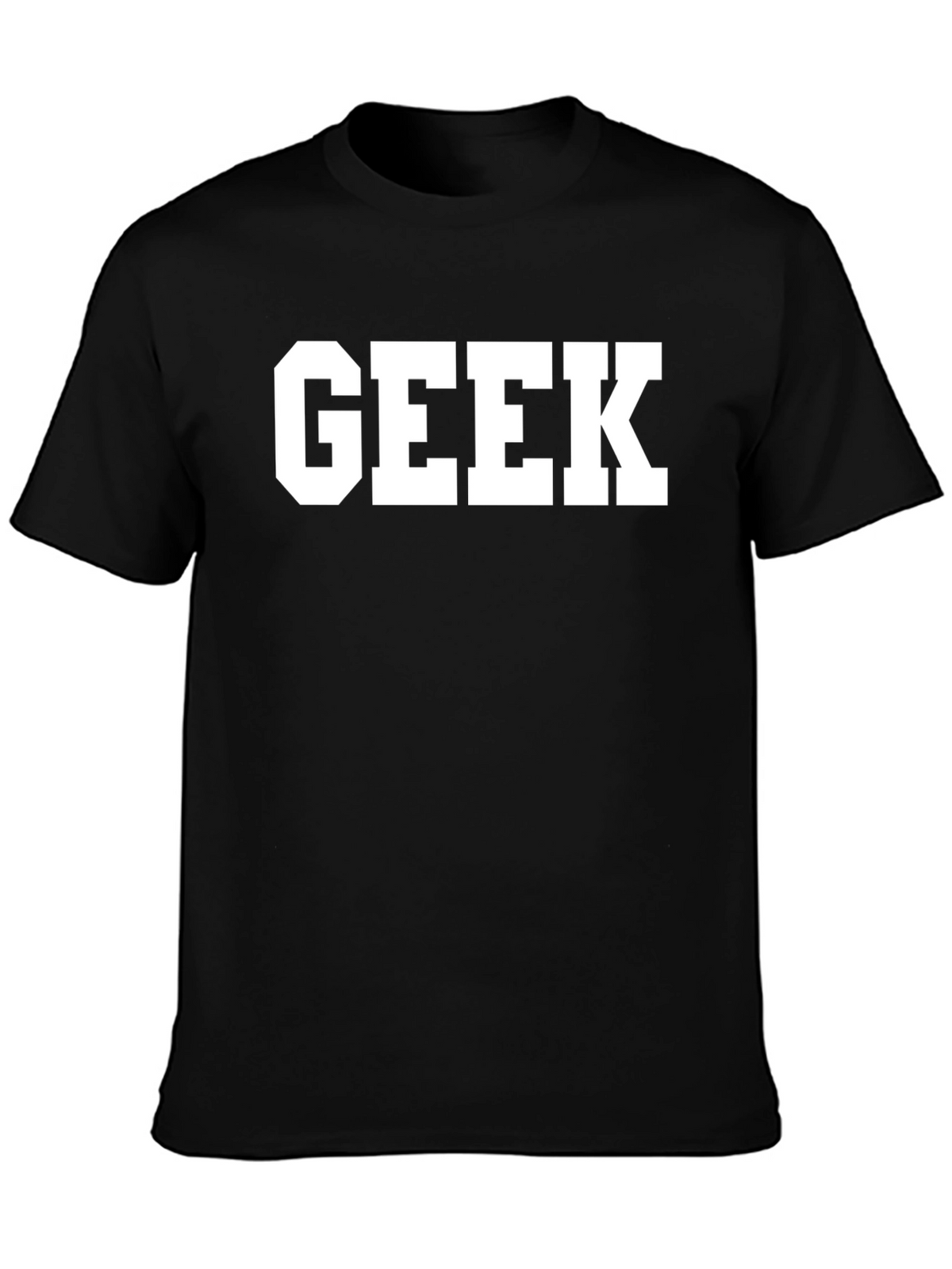 Geek Bold Print Black T-Shirt