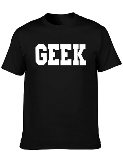Geek Bold Print Black T-Shirt