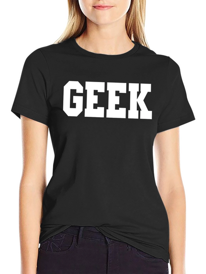 Geek Bold Print Black T-Shirt